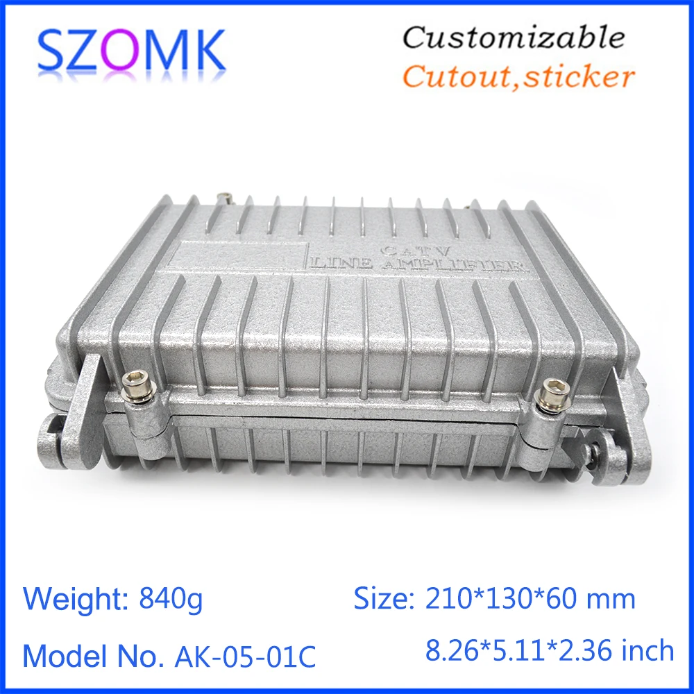 1Piece Cast aluminum amplifier housing IP68 waterproof Sealed box housing for electronics SZOMK junction box for outdoor case