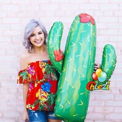 1pcs Large Cactus Tree Helium Foil Balloons Tropical Forest Plants Hawaii Tropical Forest Decorations Globos Party Supplies Toys