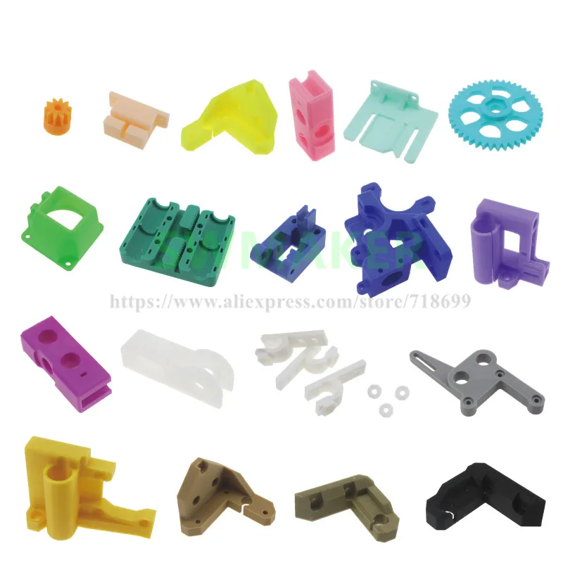 Reprap Prusa i3 Rework 3D Printer PLA Required PLA Plastic Parts Set Kit Blue color