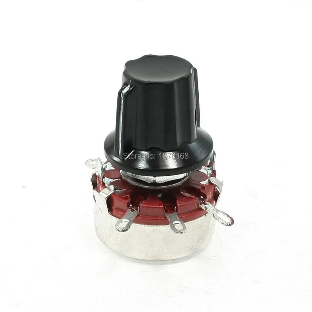 10 Pcs WTH118 47K ohm Single Change Rotary Linear Taper Carbon Potentiometer Pot w Knob