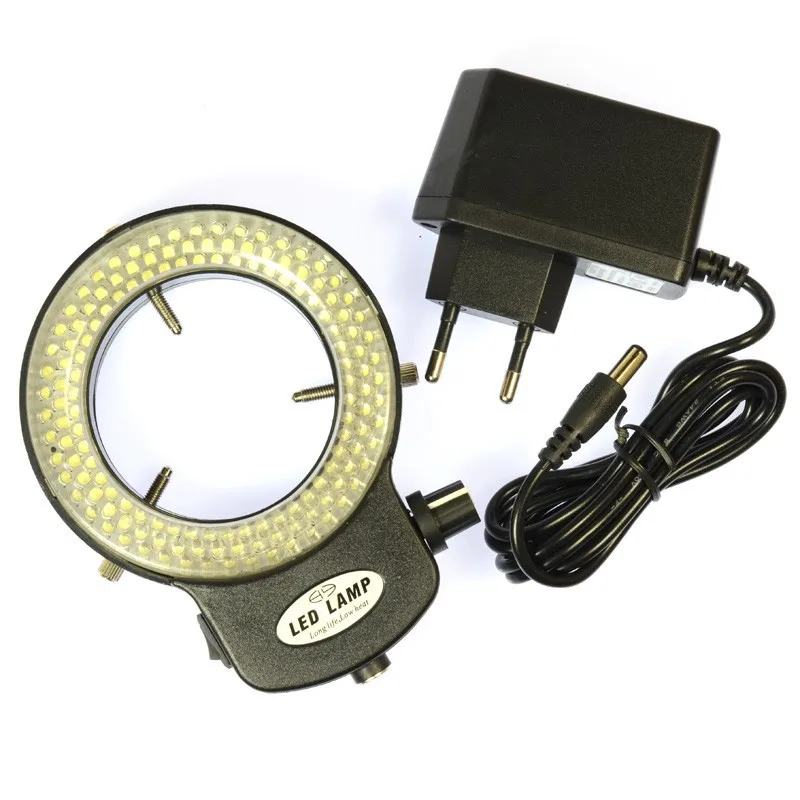 

144 LED Ring Lamp Illuminated Magnifier Light Source with 110V- 240V AC Adapter for Microscope Camera Repair Soldering