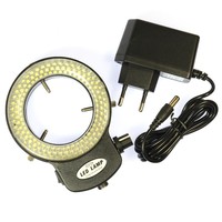 144 LED Ring Lamp Illuminated Magnifier Light Source with 110V- 240V AC Adapter for Microscope Camera Repair Soldering