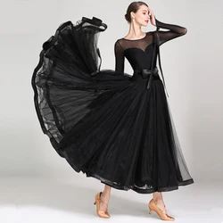 Waltz Ballroom Competition Dress Standard Mordern Dance Performance Costumes Women Mesh High End Evening Gown Sexy Big Swing