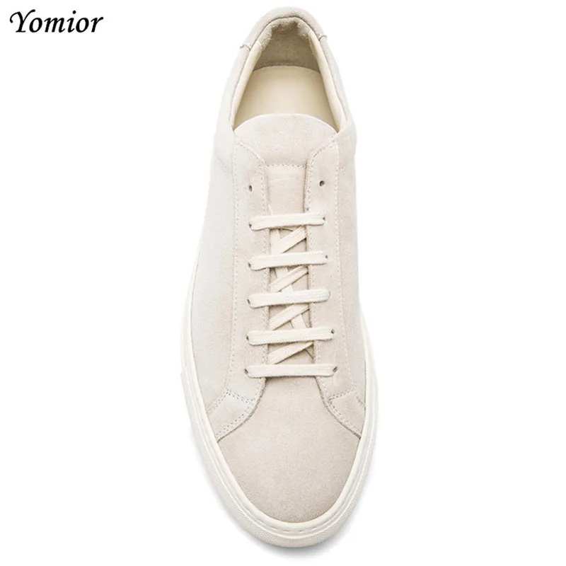 Yomior High Quality Men Casual Shoes Fashion Autumn Comfortable Shoes Genuine Leather Formal Flats White Loafers Sneakers