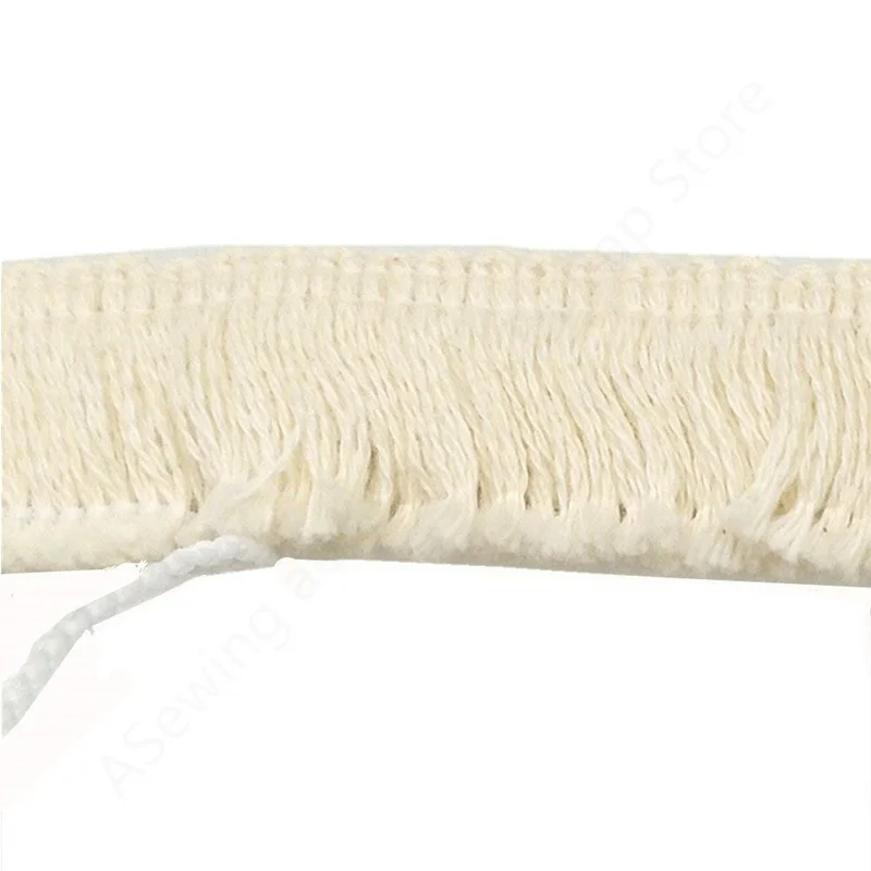 2 Yards 2 cm Wide Cotton Tassel Fringe In Beige. white thin Lace Sewing Decoration 5BB5468