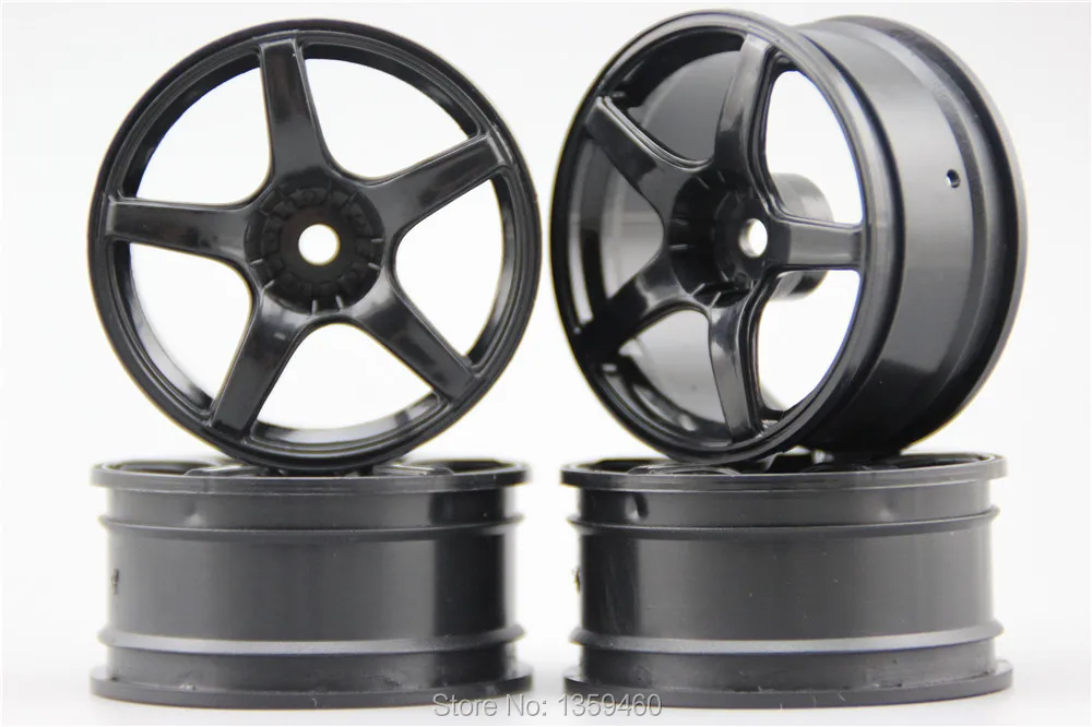 4pcs 1/10 Touring&Drift  Wheel Rim W5S3NK(Material Black) 3mm offset  fits for 1:10 Touring&Drift Car 1/10 Rim 10380