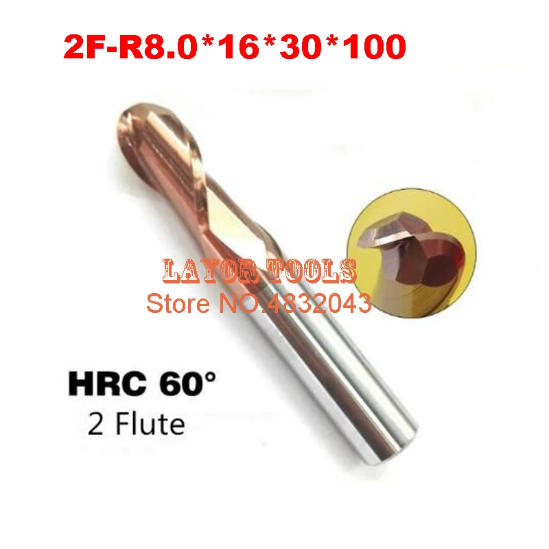 

2F-R8*16*30*100 HRC60,carbide Square Flatted End Mills coating:nano TWO flute diameter 16mm, The Lather,boring Bar,cnc,machine