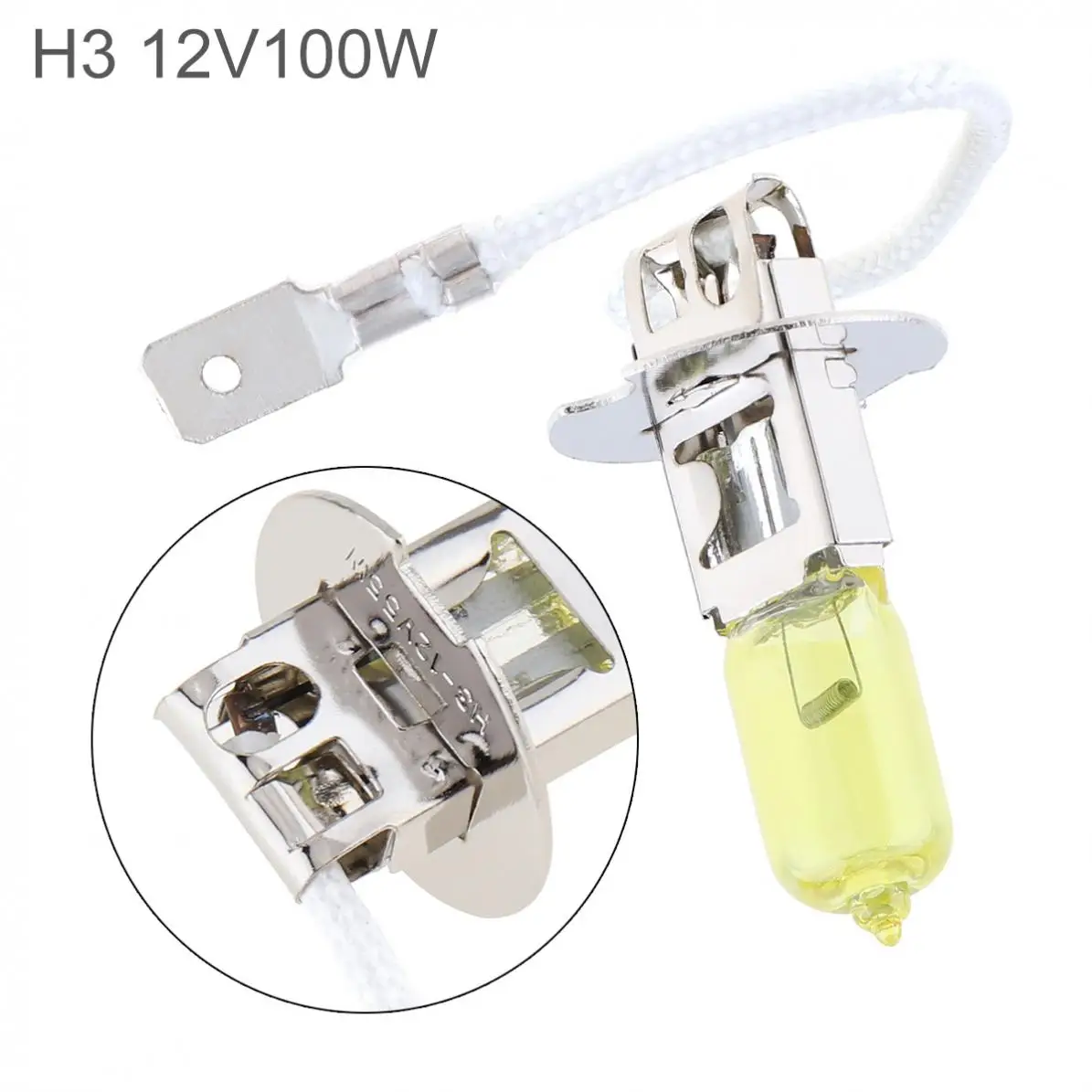 12V H3 2500K 100W Yellow Light Super Bright Car Xenon Halogen Lamp Auto Front Headlight Fog Bulb Car Styling Head Light Lamp