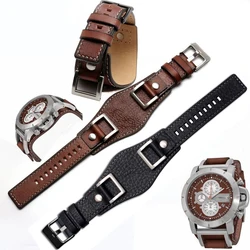 Fossil JR1157 – Bracelet de montre en cuir véritable pour hommes, de haute qualité, Vintage, Style rétro, marron, noir, 24mm