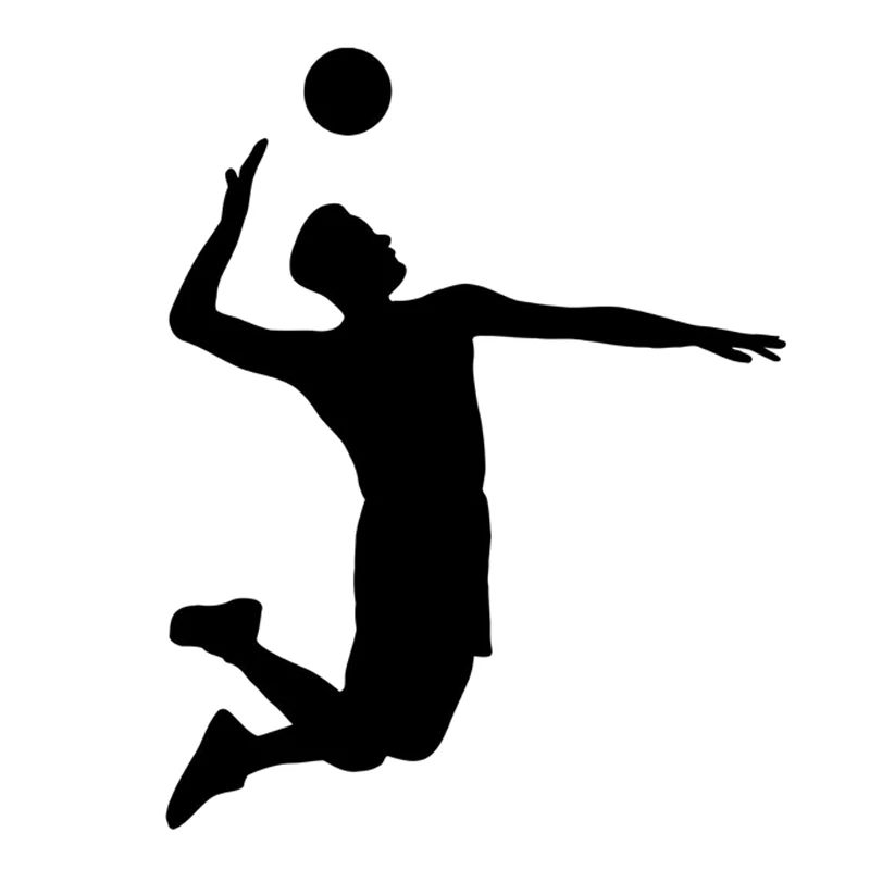 12.5CM*15.8CM Interesting Volleyball Sport Player Extreme Jump Ball Hit Silhouette Decor Vinyl Car Sticker S9-1064