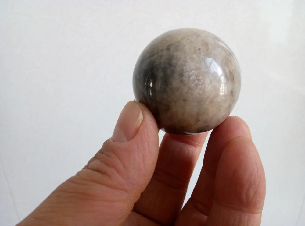 45mm Rare natural Black Sheen Moonstone Quartz Crystal Sphere Ball- Madagascar