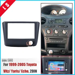 173*98MM Double Din Car Radio Fascia for 1999-2005 Toyota Vitz Yaris Echo 2DIN Installation Frame Dash CD DVD Player Panel,2 DIN