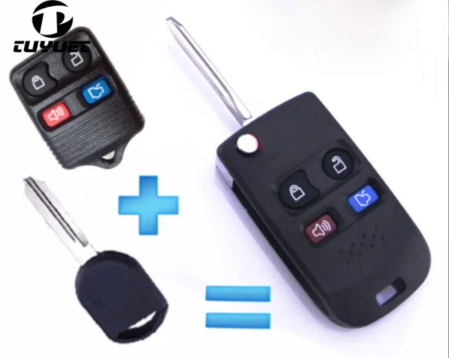 

Modified Flip Folding Key Shell For Ford Mercury Remote Key 4 Button Case