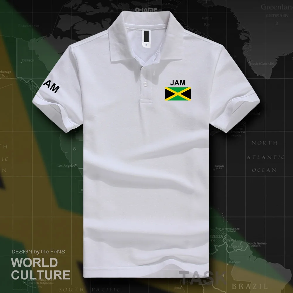 Jamaica polo shirts men short sleeve white brands printed for country 2017 cotton nation team flag new fashion JAM Jamaican image 5