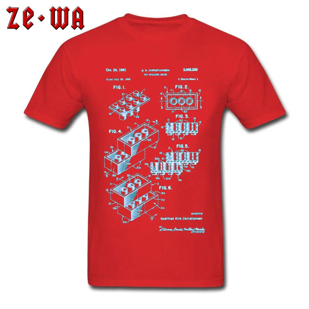 Toy Block Building Structural Drawing Picture T Shirt Explanatory Theroy Funny Men Normal Tops & Tees Graphic Top T-shirts New