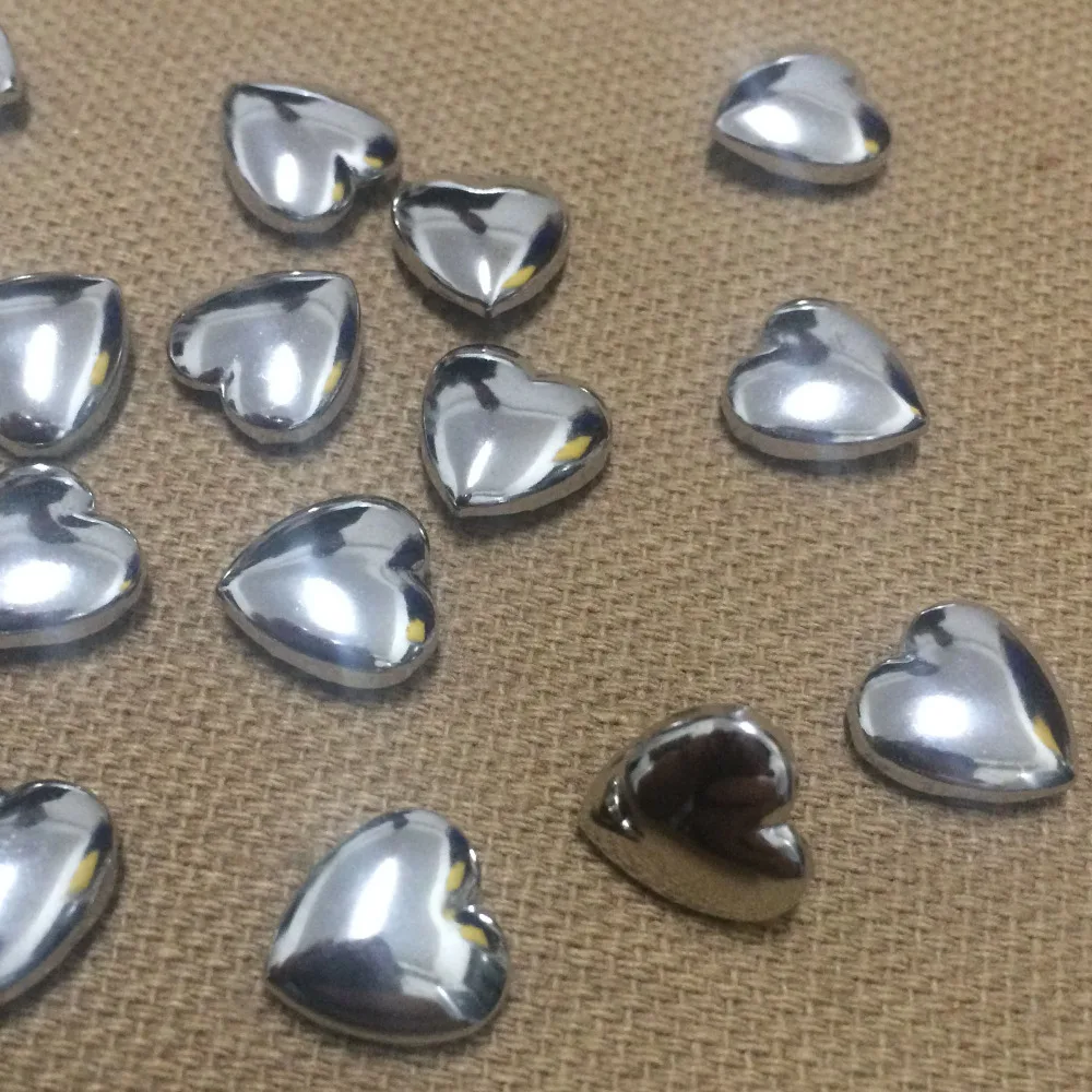 100PCS 10MM Silver Heart Studs Punk Spike Studs Spots Fashion Rivet DIY Bags Belt Shoes Wallet Craft Fit For DIY Shipping Free