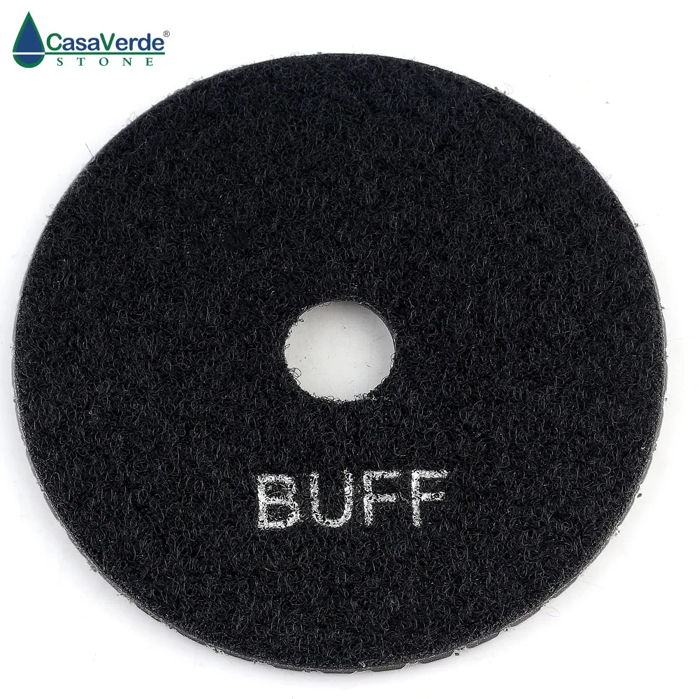 2pcs/set 4 inch 100mm Black Buff Pads Resin Bond For Granite Marble Ceramic Stone Polishing