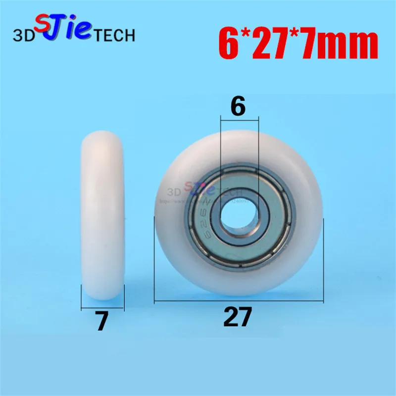 

1 шт. 6*27*7 мм нейлоновый резиновый подшипник 626zz колесный шкив для 3D-принтера/гравировального станка с ЧПУ/европейского стандарта 20 алюминиевый профиль