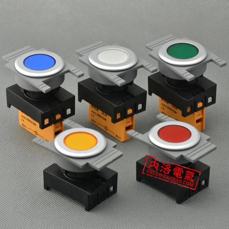 [ SA ]Imports EMA 30mm LED flat hood E3I1 * red yellow blue and white LED DC6V/12V/24V/AC110/220V--10PCS/LOT