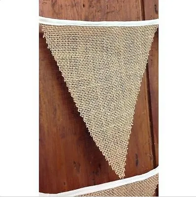 DIY home decoration banner /event party supplies flag/Rustic Hessian garland& lace bunting / Country wedding decor