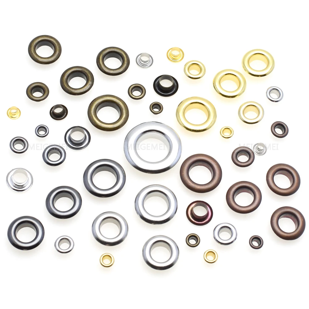 100pcs/pack Metal Eyelets Grommets 6MM 8MM for Leather Craft DIY Scrapbooking Shoes Fashion Practical Accessories