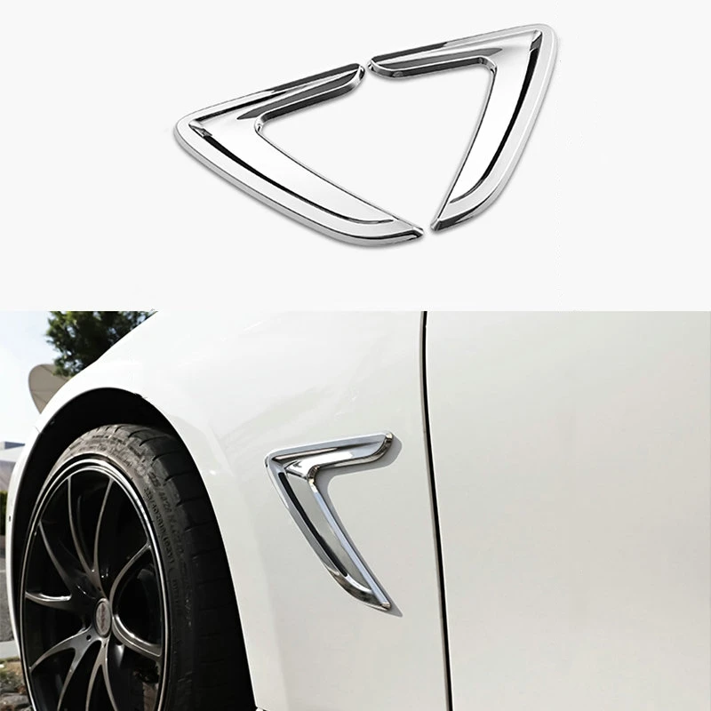 

2pcs Car Chromium Styling Chrome Side Wing Air Fender Intake Flow Vent Cover Decal For BMW 3 Series F30 2013-2017 Car Styling