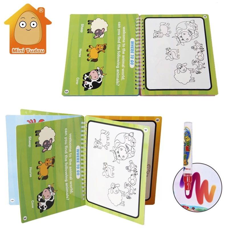 

Water Coloring Book Painting Drawing Board For Kids Toys Magic Pen Magic Water Drawing Book Baby Learning Writing Tool