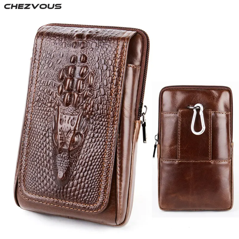 

CHEZVOUS Phone Pouch Belt Clip Case for iPhone 7 8 6 X Retro Crocodile Pattern Waist Pack for iPhone 6 7 8 plus 5s Holster 6.0''