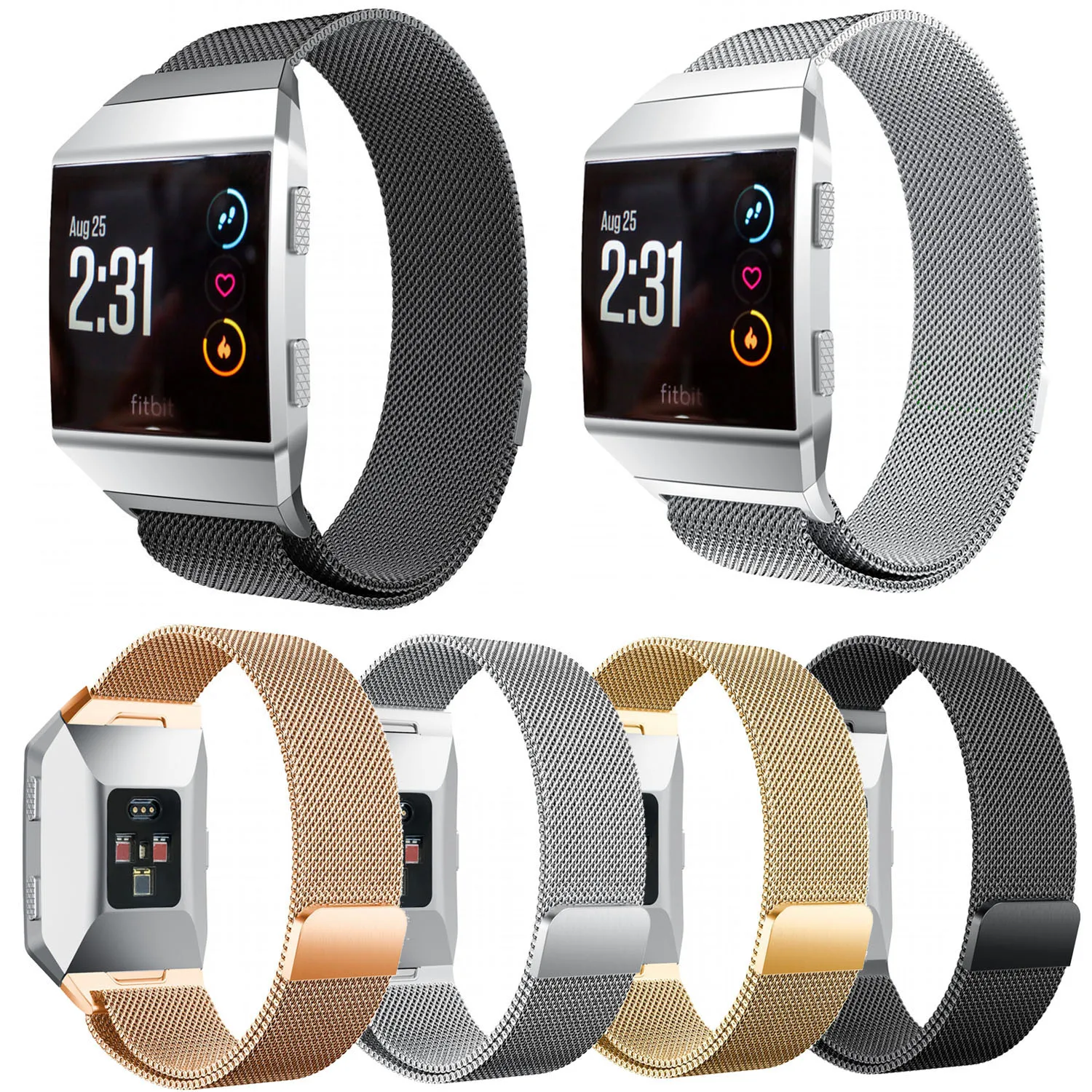 4 Màu Thép Không Gỉ Vòng Tay Fitbit Ion ML Vòng Dây Đóng Từ Khóa Dây Đeo Ban Nhạc