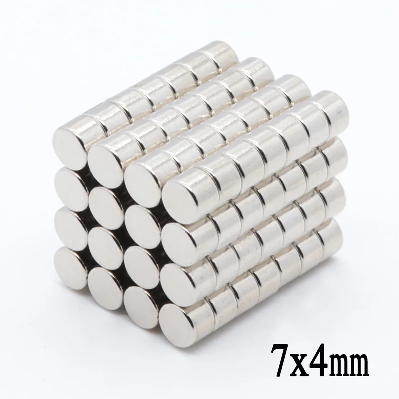 500pcs 7x4 mm N35 Super Strong Rare Earth Disc 7*4mm Fridge Permanet Magnet 7mm x 4mm Small Round Neodymium Magnet