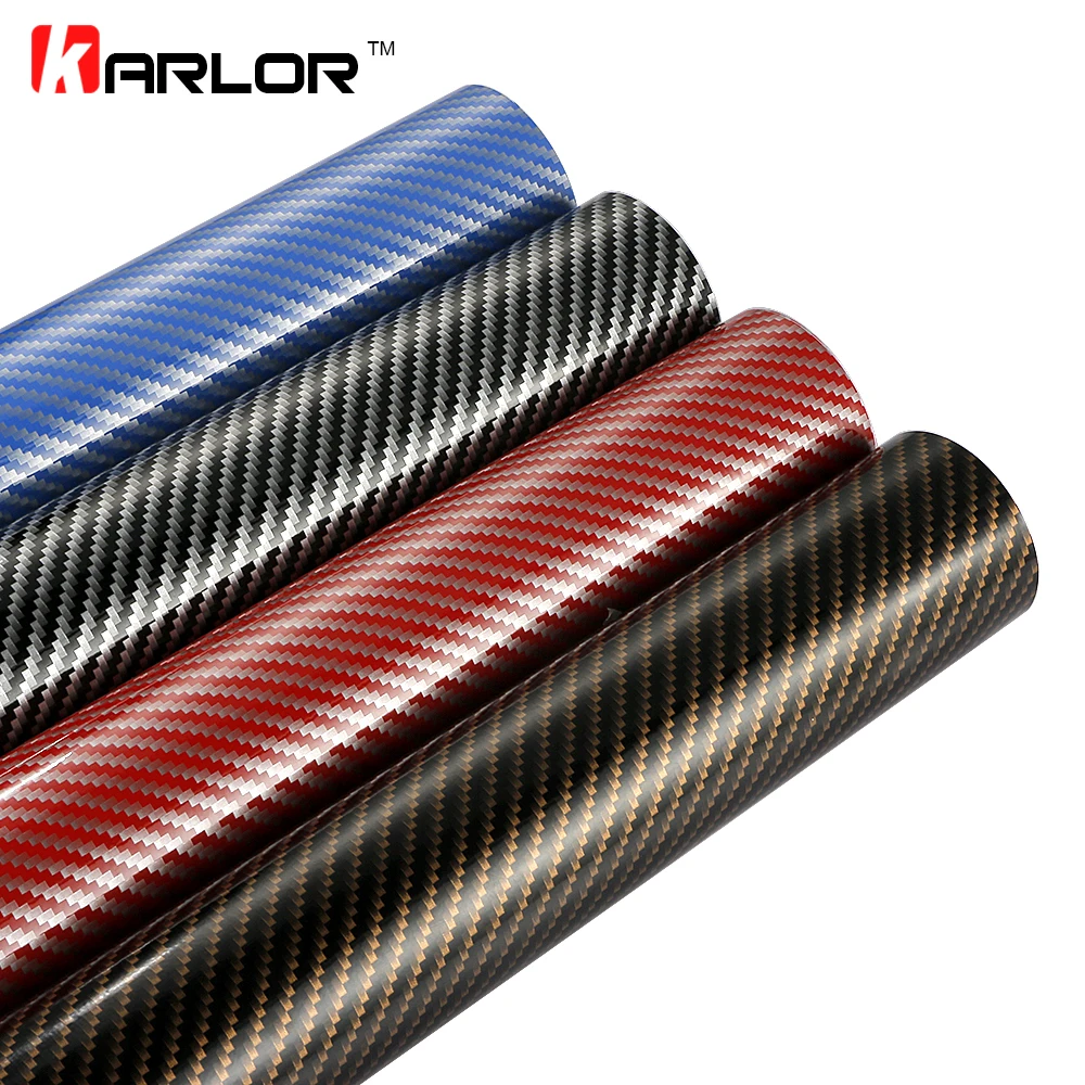 2D Carbon Fiber Vinyl Film 60cmx500cm Glossy Car Decorative Sticker Wrapping Foil Waterproof DIY Decal Motorcycle Automobiles