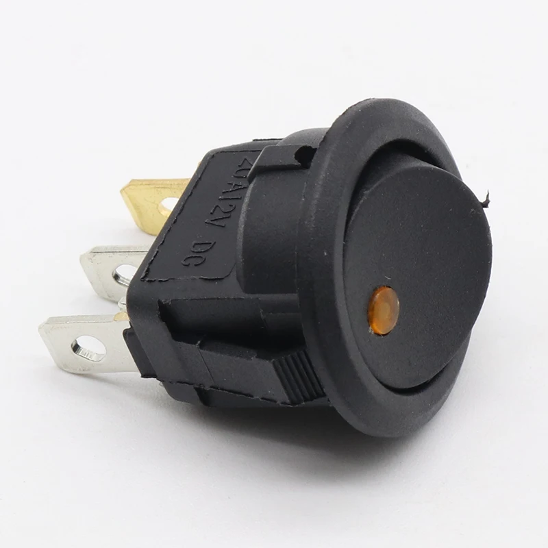 2pcs 12V led rocker switch Led Dot Light 3 pins ON-OFF Rocker Switch LED illuminated Car Dashboard Dash Boat Toggle SPST Switch