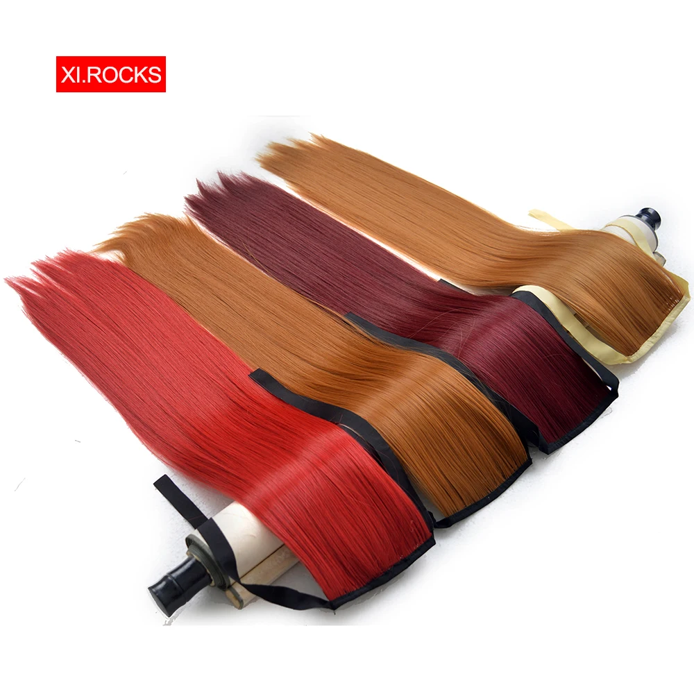 

MWZ9055/1p Xi Rocks Long Blonde Synthetic Ponytail Hair Extensions Clip In Ponytail Straight Fake Hair Extension Pony Tail Hair