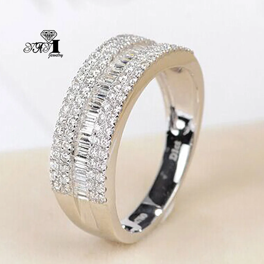 YaYI Fine Jewelry Bohemia Natural White Moissanite Gemstones Zircon Silver Color Engagement Wedding Precious Rings