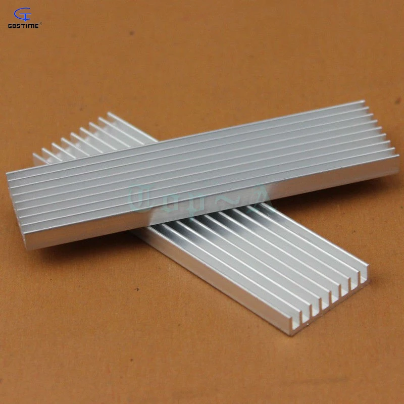 

Gdstime 10pcs Good Quality DIY Heatsink 100x28x6mm Cooling Cooler Radiator 100mm x 28mm x 6mm Aluminum Heat sink for LED