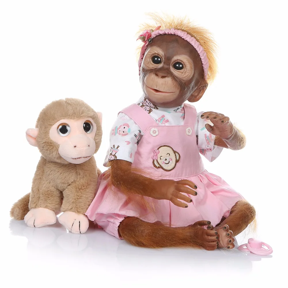 

Macaco Doll reborn baby toys 21inch 52cm cotton body silicone monkey doll realistic Cosplay Apes doll for girls birthday gift