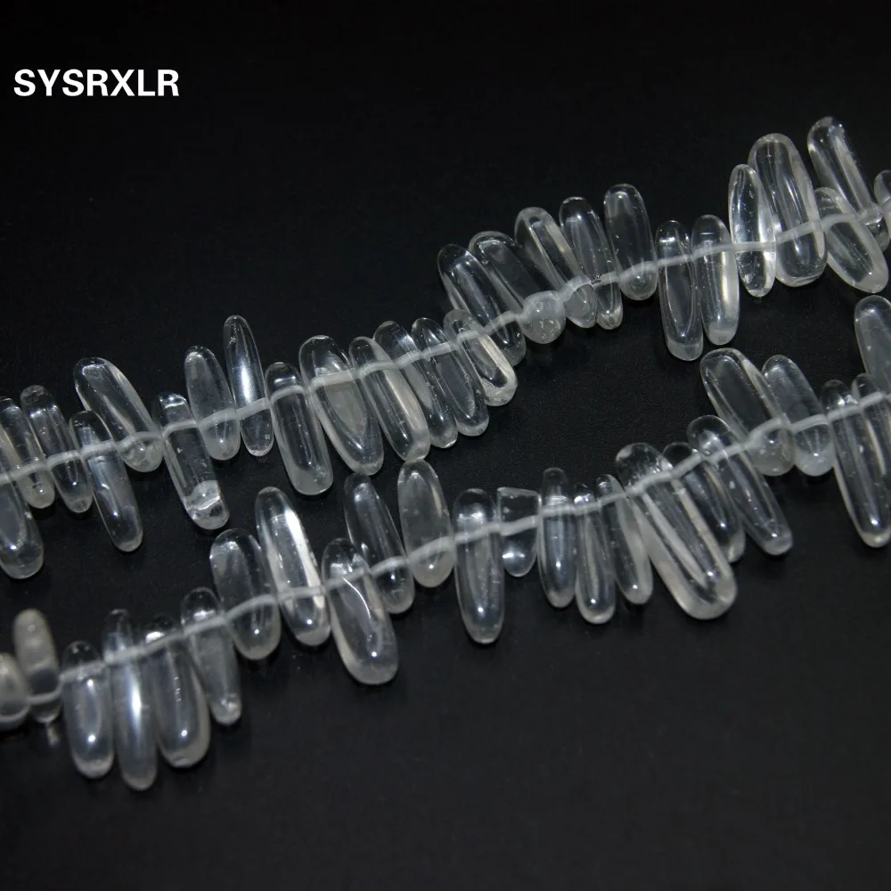 12-18 MM Stick Shape Natural Stone White Clear Quartz Spacer Loose Beads For Jewelry Making DIY Necklace Bracelet Material