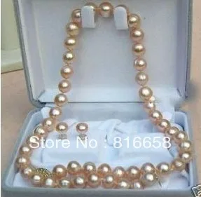 

7-8mm Rare pink Freshwater Pearl Necklace Earring Set 18“