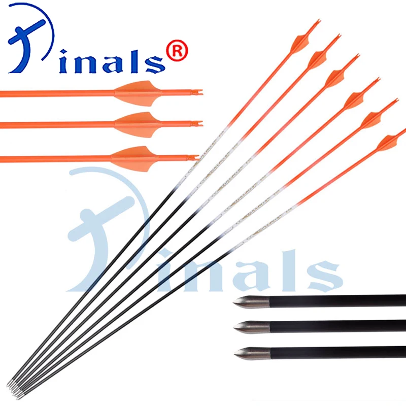 Pinals Archery Carbon Arrows Spine 500 600 700 800 900 1000 ID4.2mm Vanes 80 Grain Points Recurve Bow Longbow Hunting