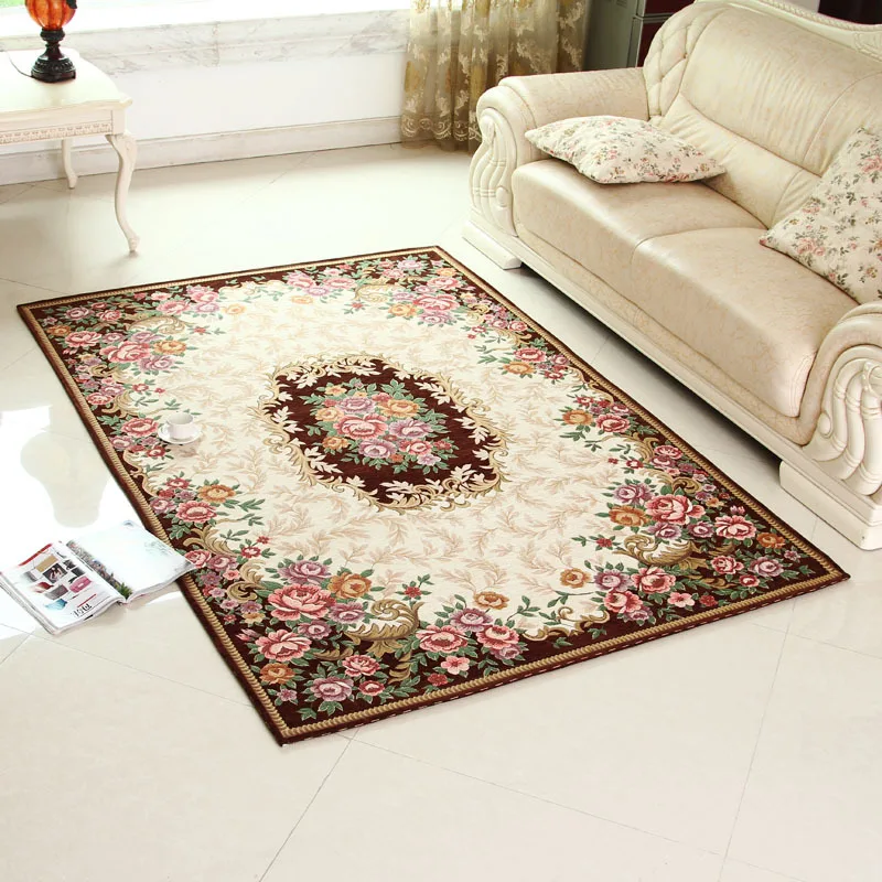 beibehang Embroidery mats European pastoral wind Dornier rugs Jacquard Floor closures door mats Square corridors Cloak mats