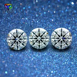 Gemas sintéticas de circonia cúbica para joyería, 8 corazones y 8 flechas, corte de piedra CZ, 5A, 1,0 ~ 12mm, redondo, corte de estrella europea, blanco