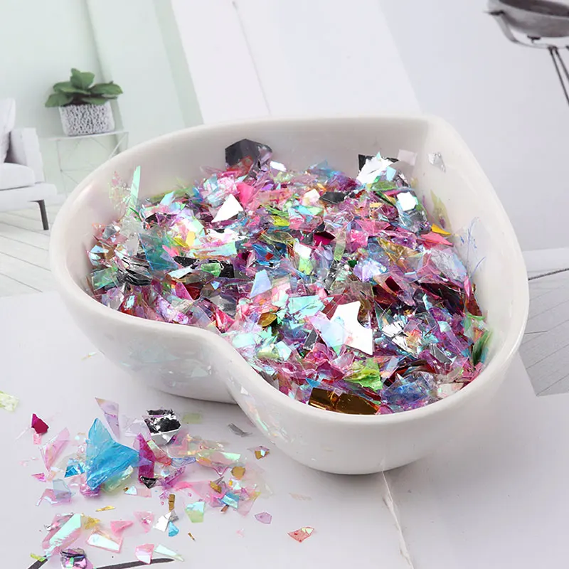 Crystal drops slime mobile phone shell 3D nail art crystal mud DIY filling powder shell paper candy paper sequins 20 grams