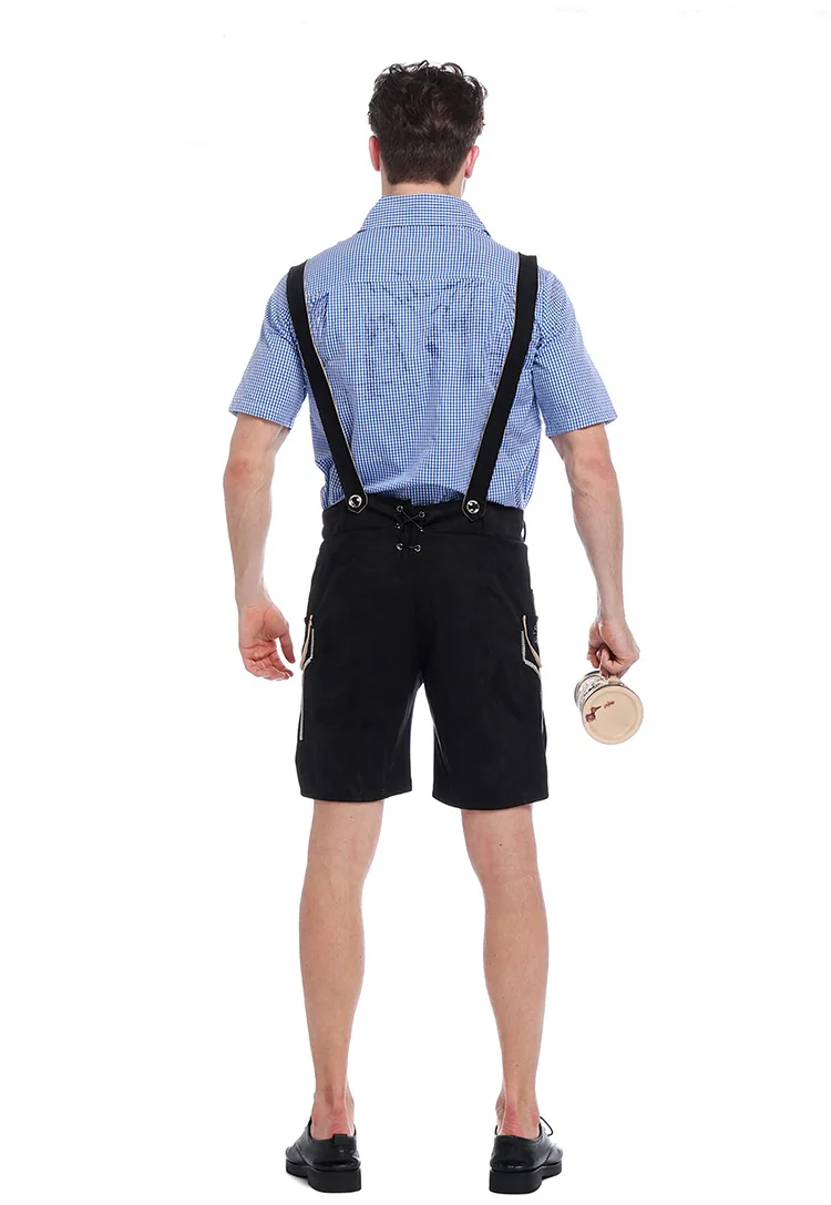 Oktoberfest Kostuum Lederhosen Beierse Octoberfest Duitse Bier Man Kostuums Volwassen Mannen Halloween Cosplay Kostuums