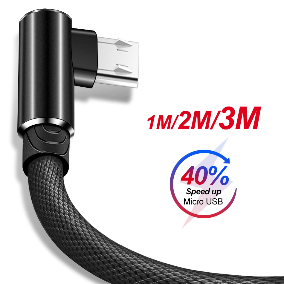 OLAF Micro usb cable 90 Degree Fast Charging Micro usb charger Microusb cord data For huawei xiaomi redmi Tablet cable micro usb