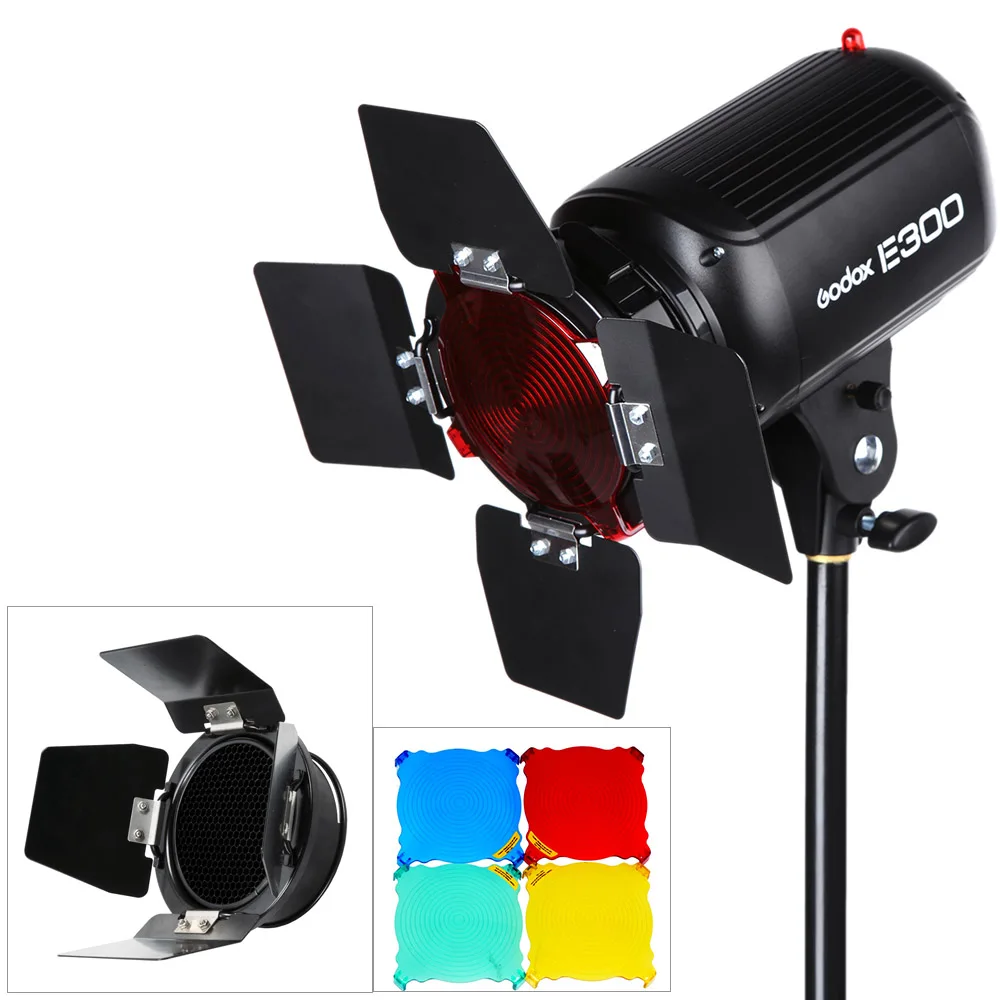 Original Godox E300-D Photo Studio Speedlite Lighting Kit with 300W Studio Flash Strobe Light Stand Softbox Barn Door Trigger