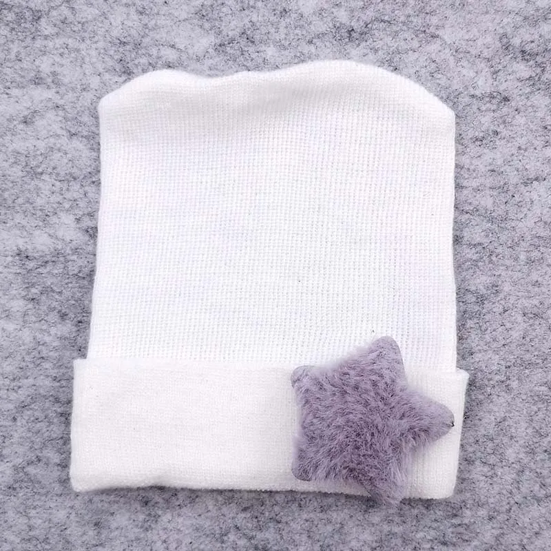 GZHilovingL Newborn Baby Hospital Hats Beanie With Star Soft Cotton Knitting Hat For Baby Boys Girls 0-3M Nebworn Photography