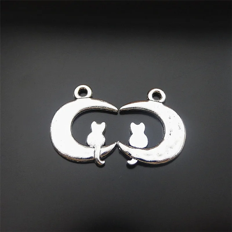 20pcs GraceAngie Creative  Imitation Moon Cute  Cat  Pendant Charms  Jewelry Jewelry Accessories  Key Chain Decor 24*18*2mm