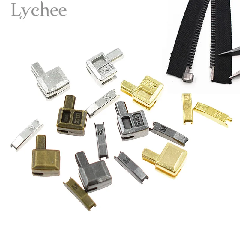 Lychee Leven 10 Sets Metalen Reparatie Rits Stopper Open Einde Rits Stopper Diy Naaien Rits Accessoires Voor Kleding