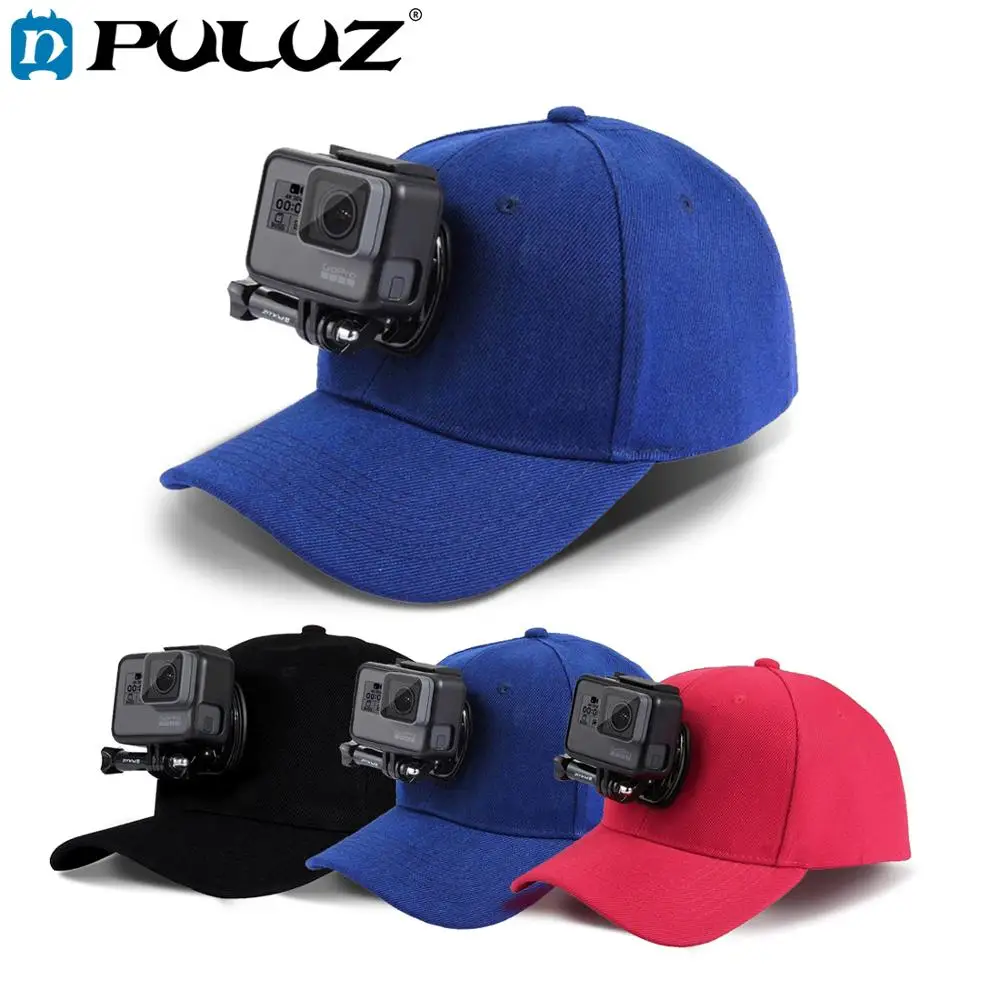 PULUZ for Go Pro Accessories Canvas Baseball Hat Cap W/ J-Hook Buckle Mount Screw for DJI Osmo Action/GoPro NEW HERO/6/5 Session