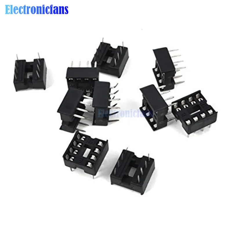 50PCS 2.54MM 8 Pin 8 Pin DIP-8 8DIP 8 DIP IC Sockets Adapter Solder Type